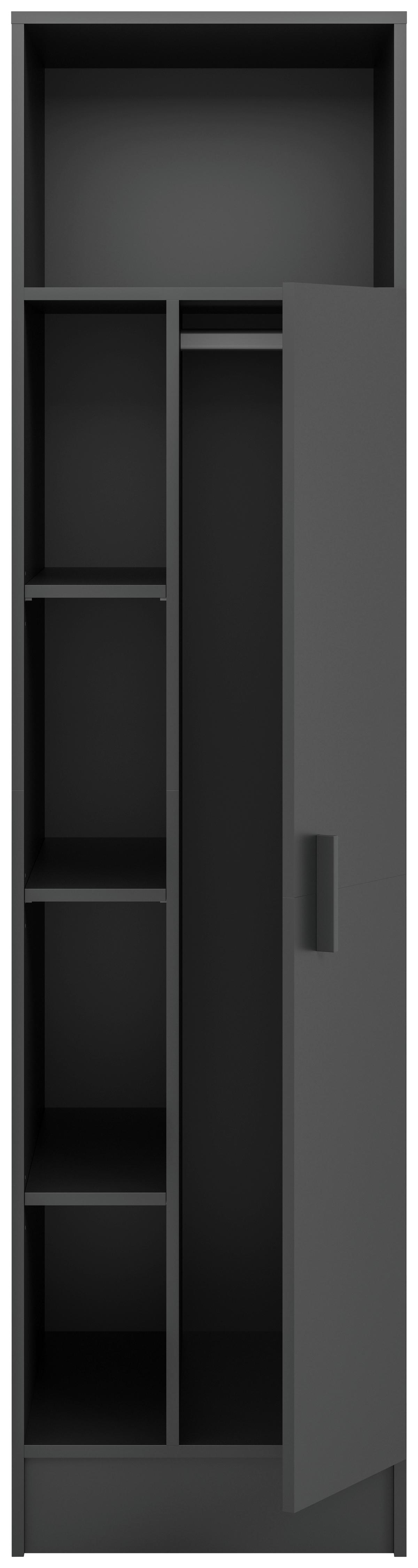 Hochschrank Free Anthrazit B: 50 cm - Anthrazit/Weiß, Basics, Holzwerkstoff (50/195/68cm) - MID.YOU