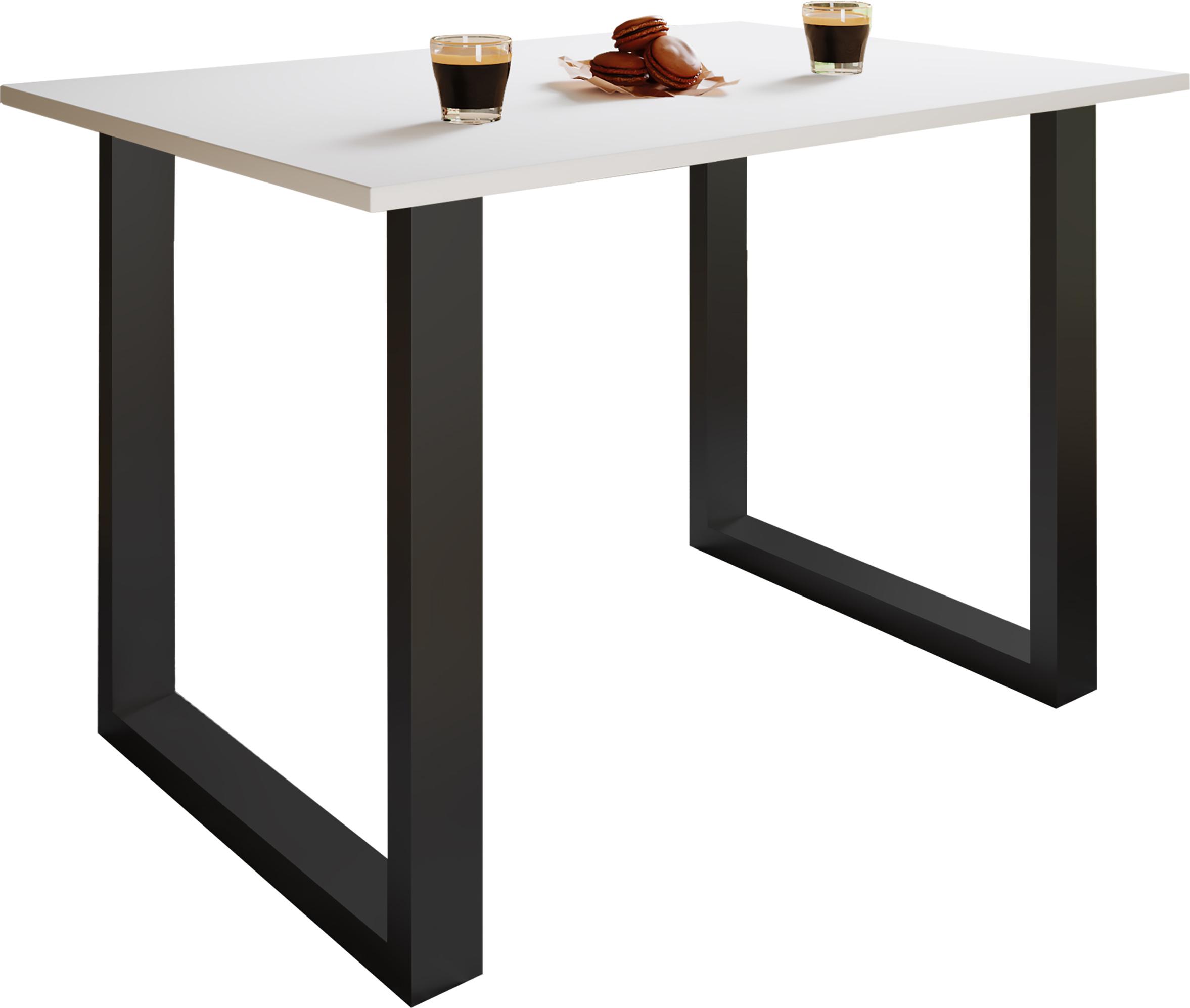 Jedálenský stôl biela/čierna - čierna/biela, Basics, kompozitné drevo (140/50/76cm) - MID.YOU