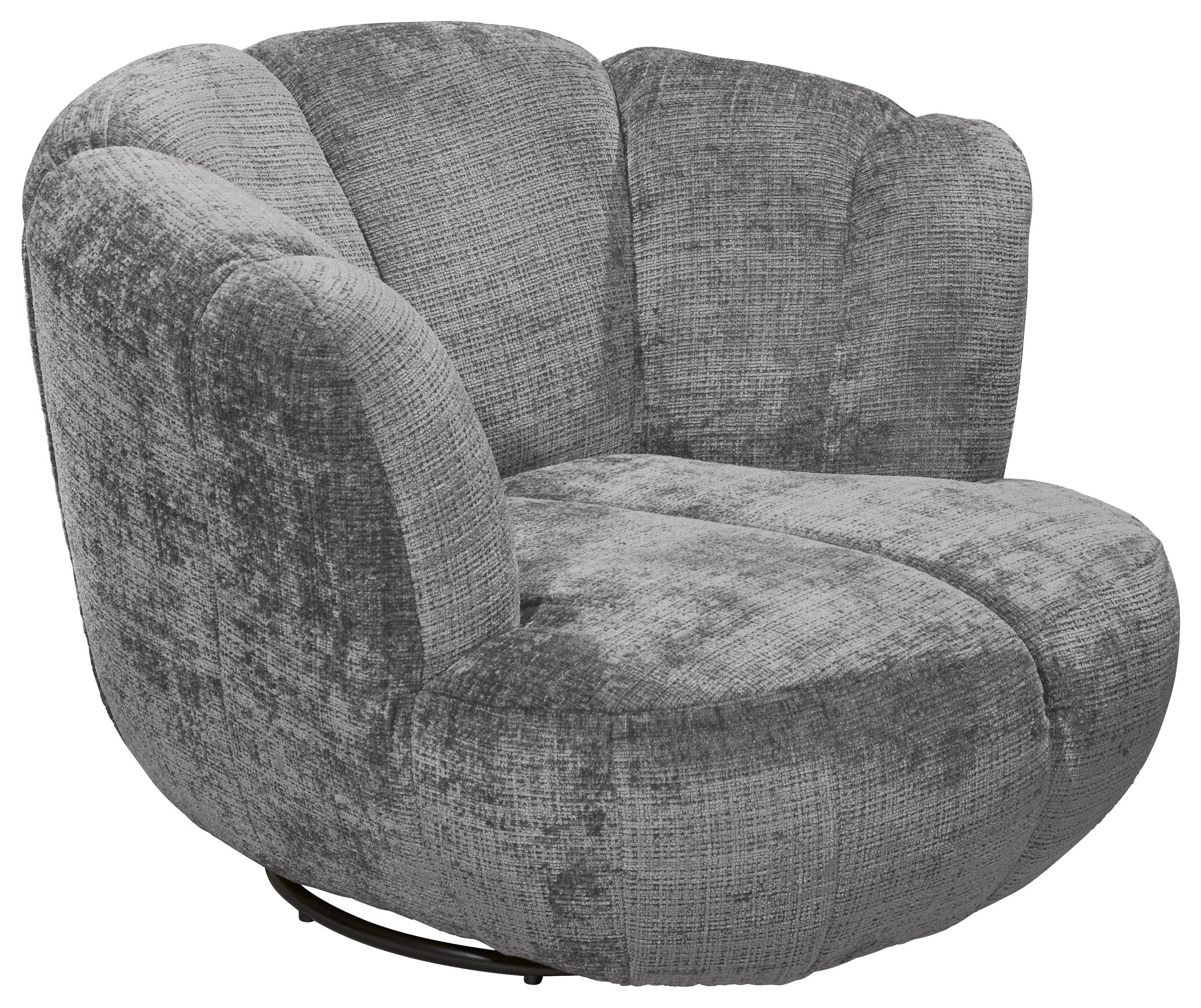 Sessel Muriel Grau B: 101 cm - Schwarz/Grau, KONVENTIONELL, Textil (101/69/107cm) - MID.YOU