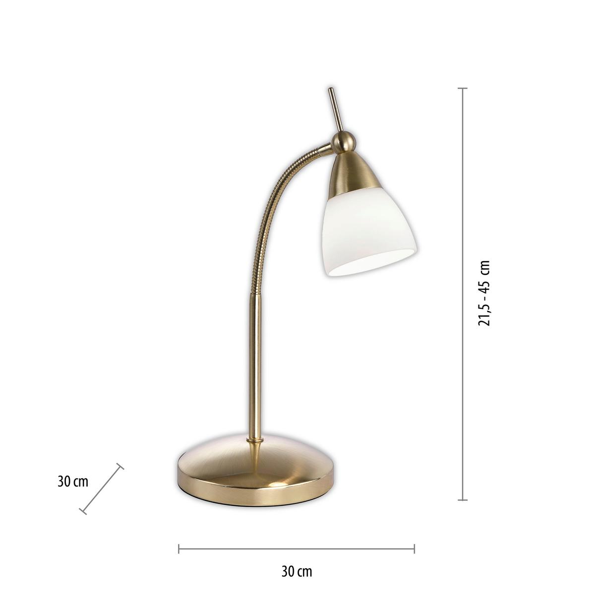 LED-Tischleuchte 4001-60 Pino - Messingfarben, Basics, Glas/Metall (30/30/45cm) - Paul Neuhaus