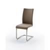 Schwingstuhl Arco 2 Leder Cappuccino B: 43 cm - Edelstahlfarben/Cappuccino, KONVENTIONELL, Leder/Metall (43/102/52cm)