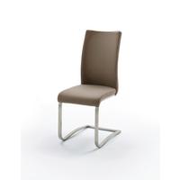 Schwingstuhl Arco 2 Leder Cappuccino B: 43 Cm - Edelstahlfarben/Cappuccino, KONVENTIONELL, Leder/Metall (43/102/52cm)