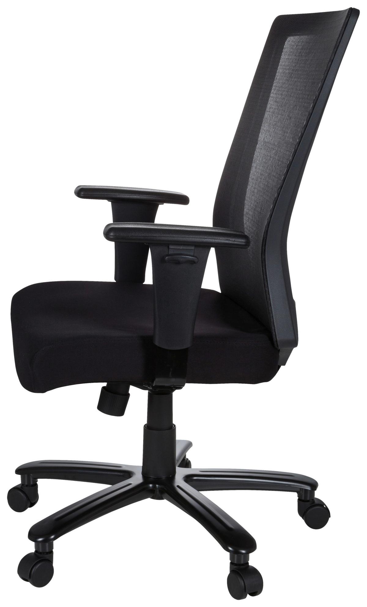 Drehstuhl XXL Extender - Chromfarben/Schwarz, MODERN, Kunststoff/Textil (72/120/65cm) - MID.YOU