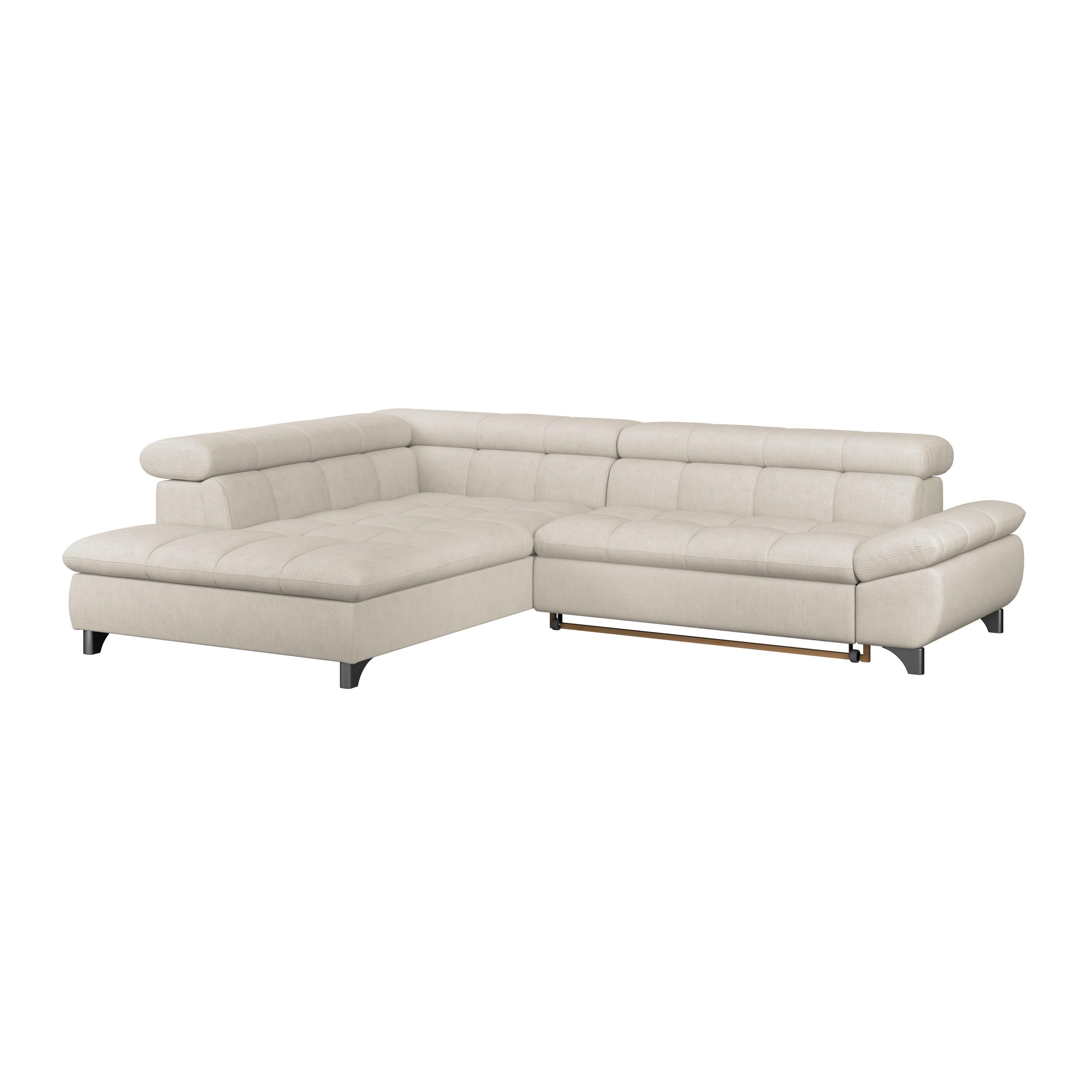 Ecksofa Gemini Beige, B: 234cm - Chromfarben/Beige, KONVENTIONELL, Textil (234/312cm)