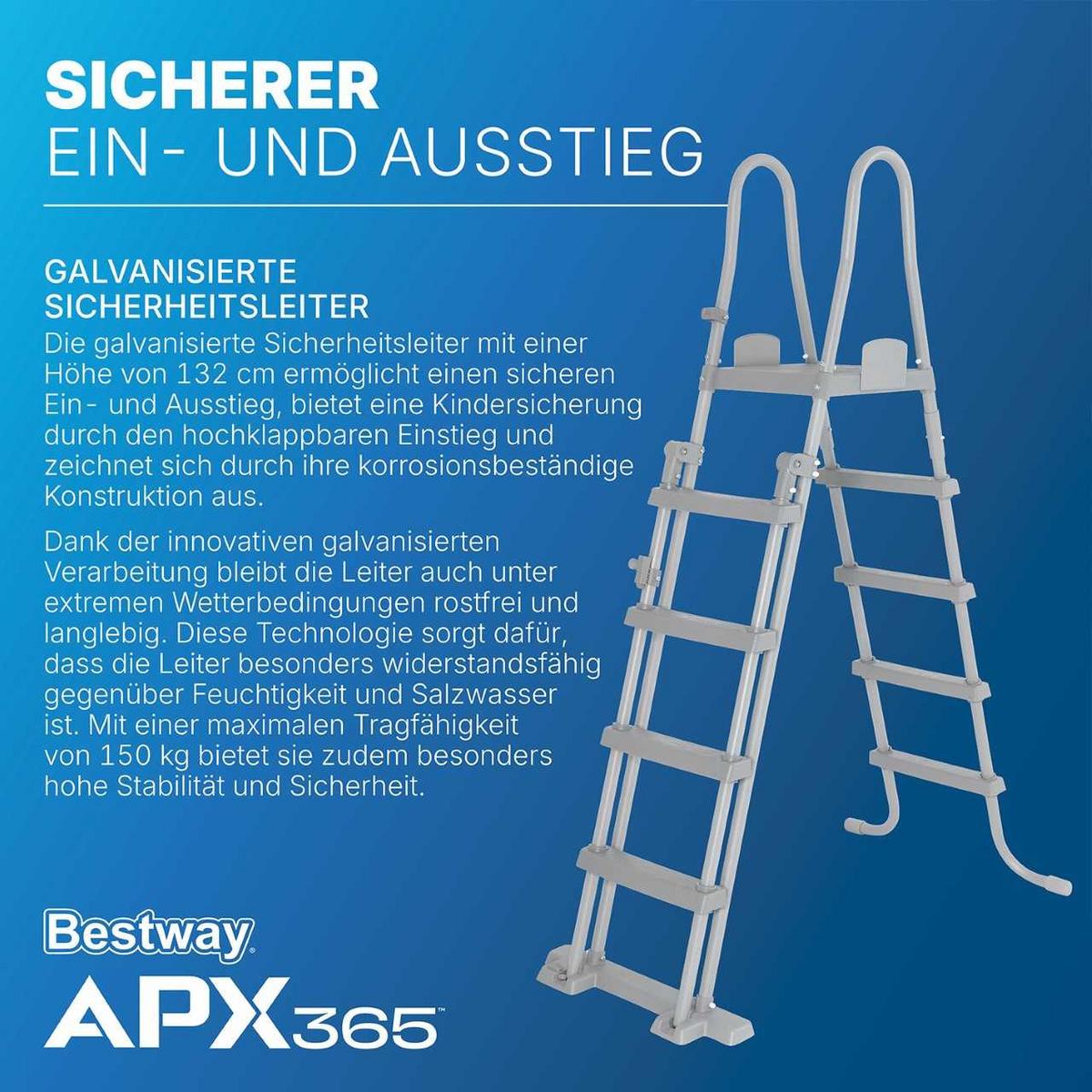 Pool Leonie - Blau/Dunkelgrau, KONVENTIONELL, Kunststoff/Metall (549/132cm) - Bestway