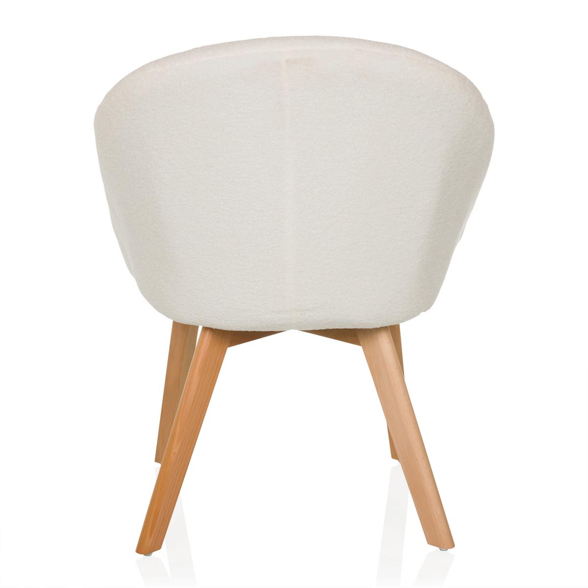 Armlehnstuhl Scandi Ted Weiß B: 68 Cm - Buchefarben/Weiß, MODERN, Holz/Textil (68/85/62cm) - MID.YOU