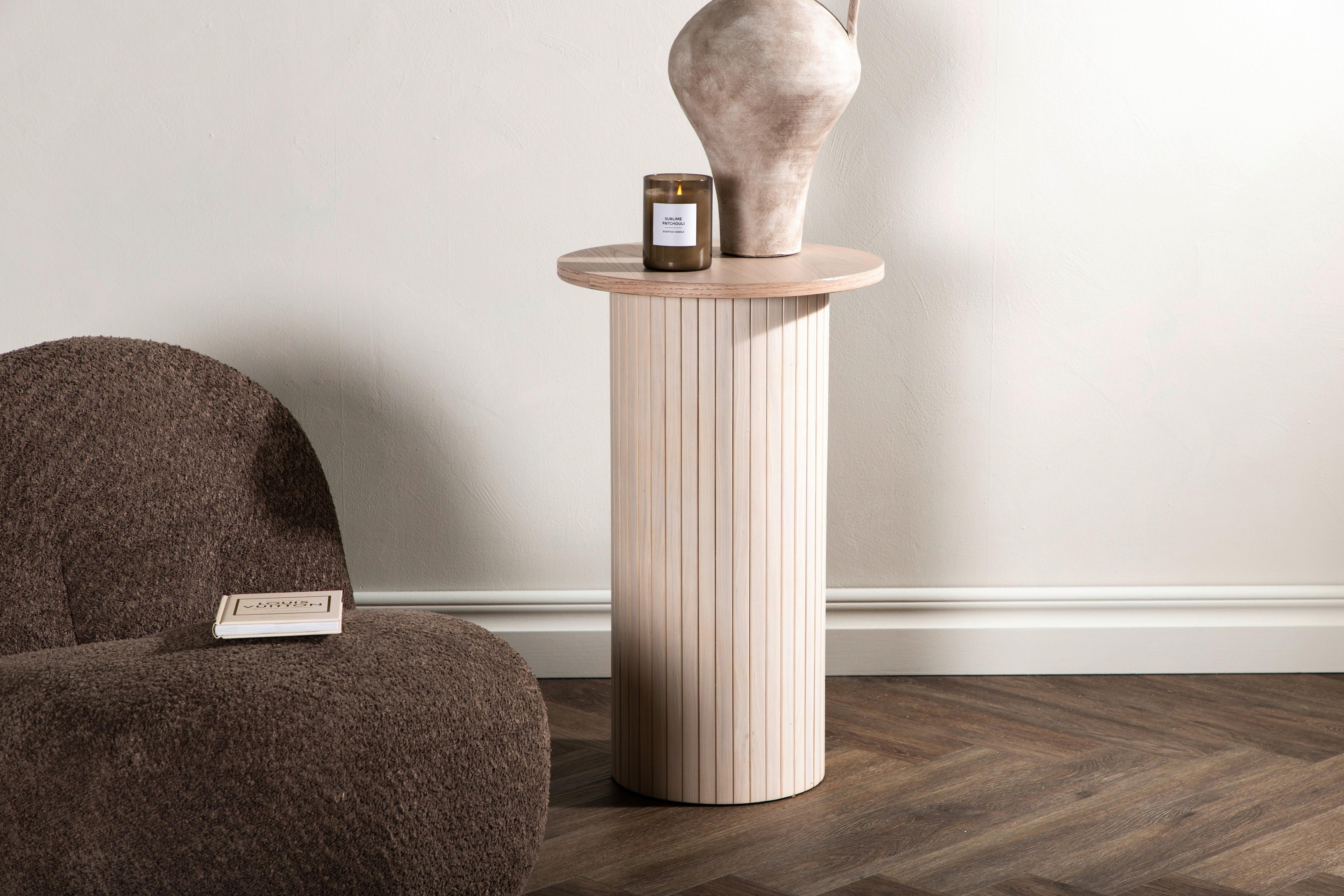 Beistelltisch Bianca - Beige/Weiß, Design, Holzwerkstoff (40/40/65cm) - Livetastic