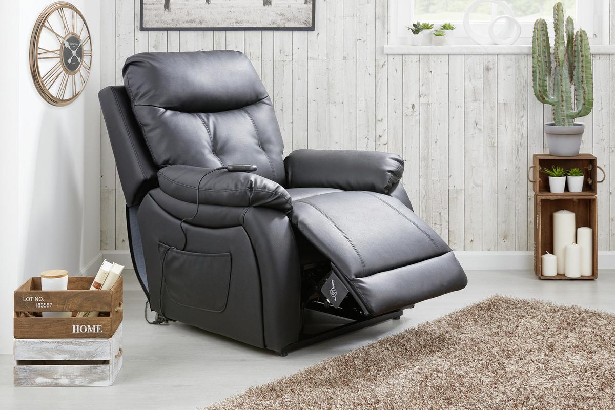 Relax Fotel Mario - fekete, Konventionell, műanyag/textil (89/107-79/94-165cm) - James Wood