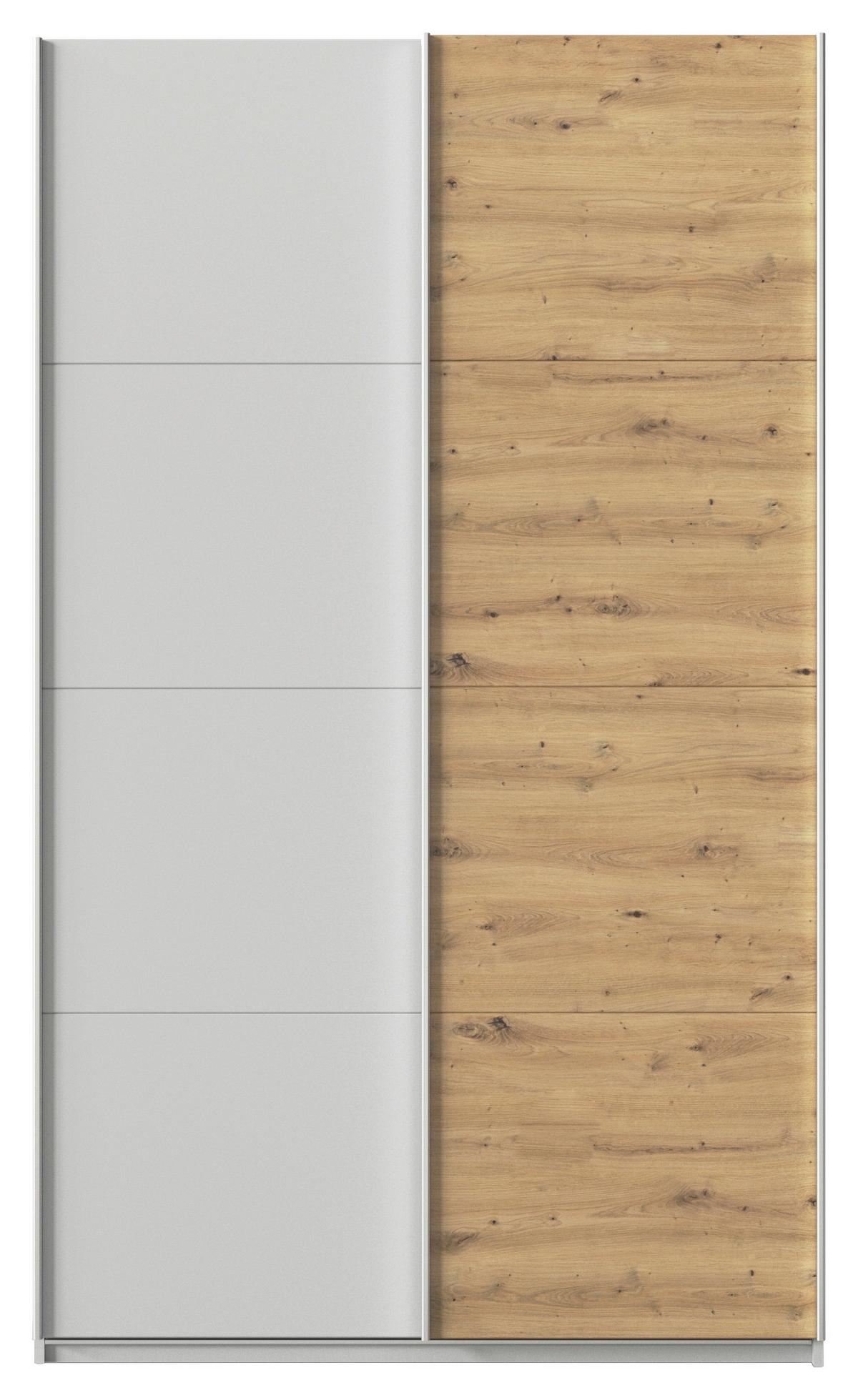 Tolóajtós Szekrény Feldkirch 136/229 Cm - világosszürke/Artisan tölgy, Modern, faalapú anyag (136/229/62cm)