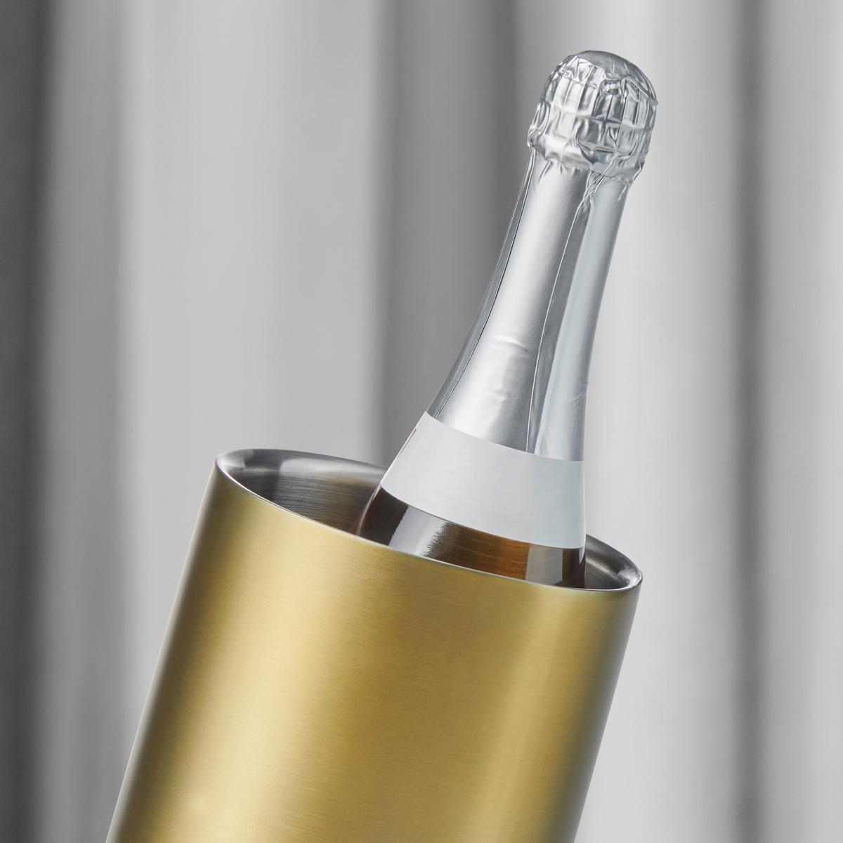 CHLADIČ NA VÍNO GLAMOUR - zlatá, Modern, kov/plast (12/23,5cm) - Premium Living