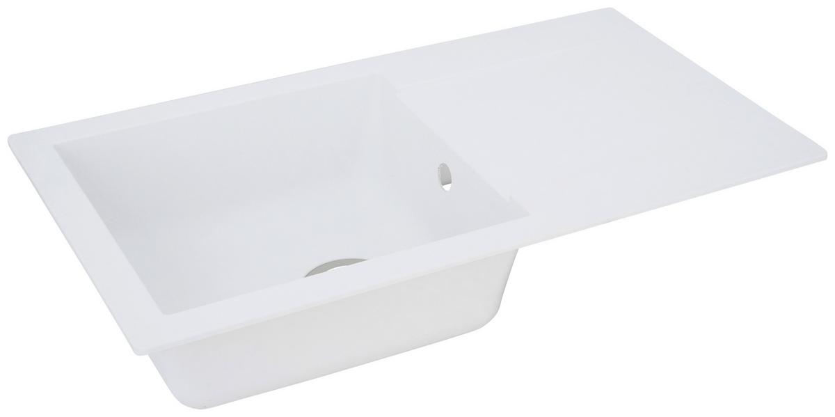 Spüle Respekta Denver Bxt: 78x43.5 cm - Weiß, Trend, Glas/Kunststoff (78/17/43,5cm) - Respekta