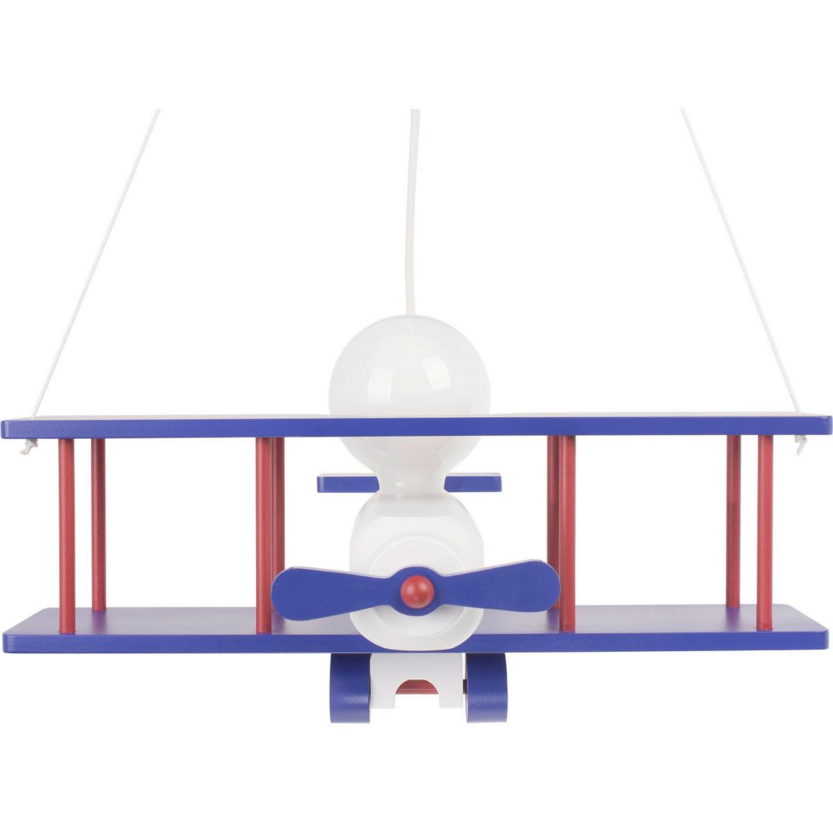 Kinderhängeleuchte 1041128 Flugzeug - Blau/Rot, KONVENTIONELL, Holz (42/45/75cm)