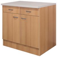 Kuchyňská spodní skříňka NANO US 100 - barvy buku/béžová, Moderní, kompozitní dřevo/plast (100/85/57cm) - MID.YOU