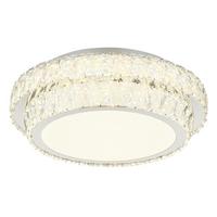LED-DECKENLEUCHTE 68157-38 - Chromfarben/Klar, KONVENTIONELL, Glas/Kunststoff (40/40/15,5cm) - Globo