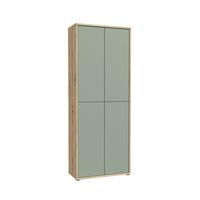 Skříň na boty, pastelově zelená/dub artisan - šedá/šalvějově zelená, Moderní, kompozitní dřevo/plast (74,5/191,9/34,9cm)