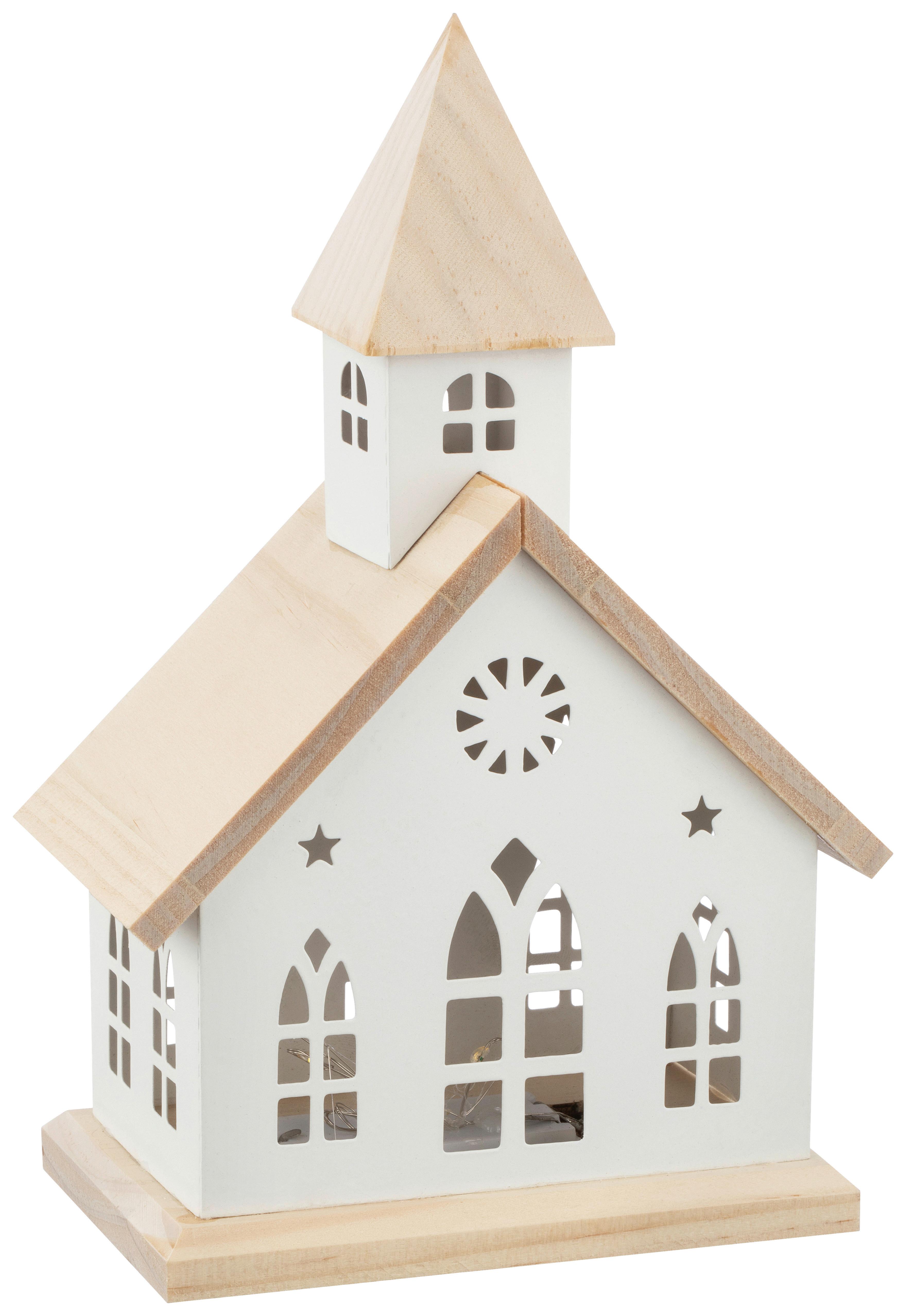 Dekohaus Lola - Braun/Weiß, KONVENTIONELL, Holz/Metall (13,5/7,5/21cm) - Luca Bessoni