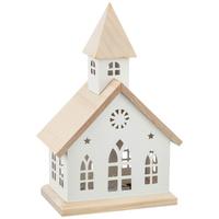 Dekohaus Lola - Braun/Weiß, KONVENTIONELL, Holz/Metall (13,5/7,5/21cm) - Luca Bessoni