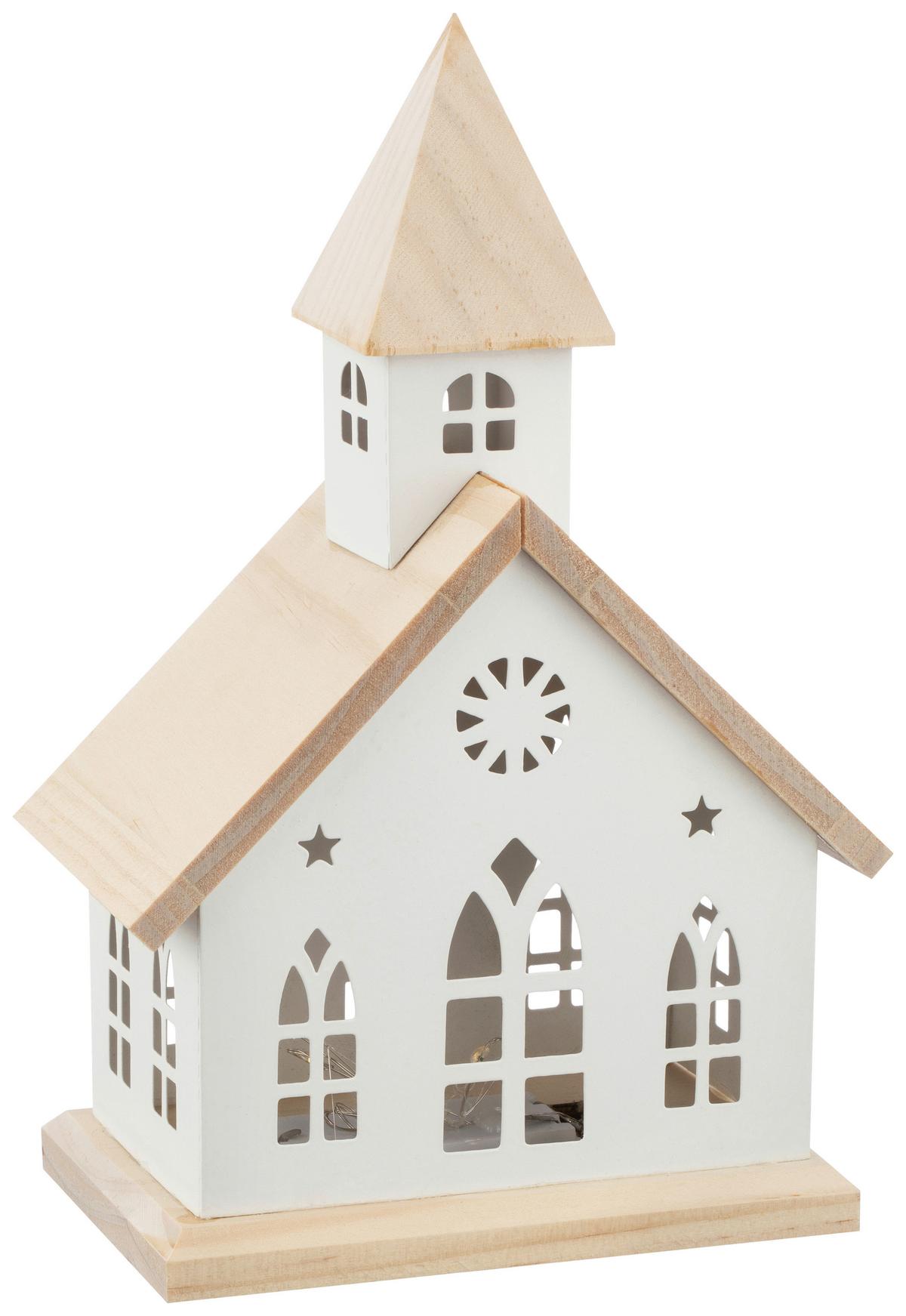 Dekohaus Lola - Braun/Weiß, KONVENTIONELL, Holz/Metall (13,5/7,5/21cm) - Luca Bessoni