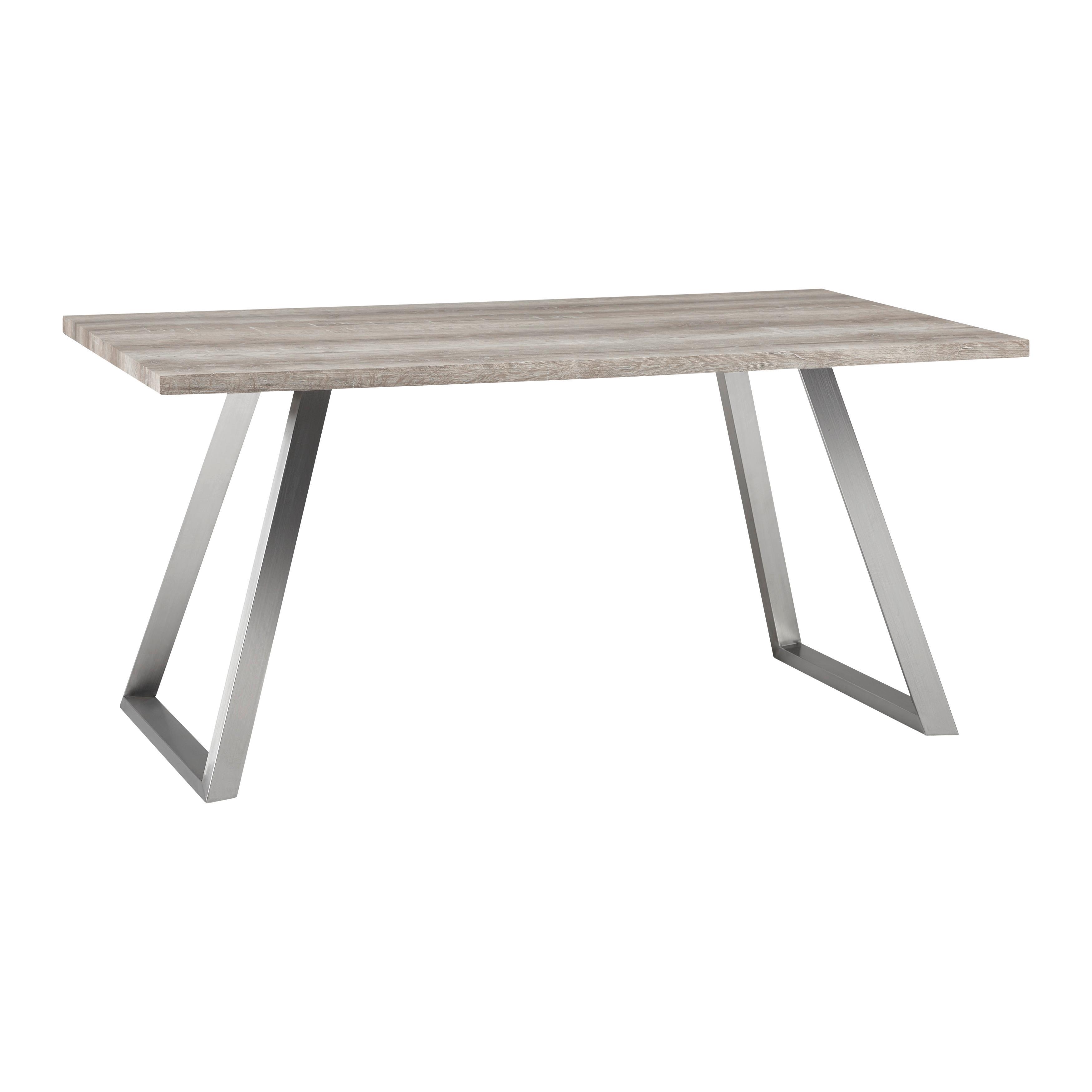 Jedálenský Stôl Melani Dekor Dub 160x90 Cm - farby duba/farby ušľachtilej ocele, Moderný, kov (160/90/76cm) - Bessagi Home