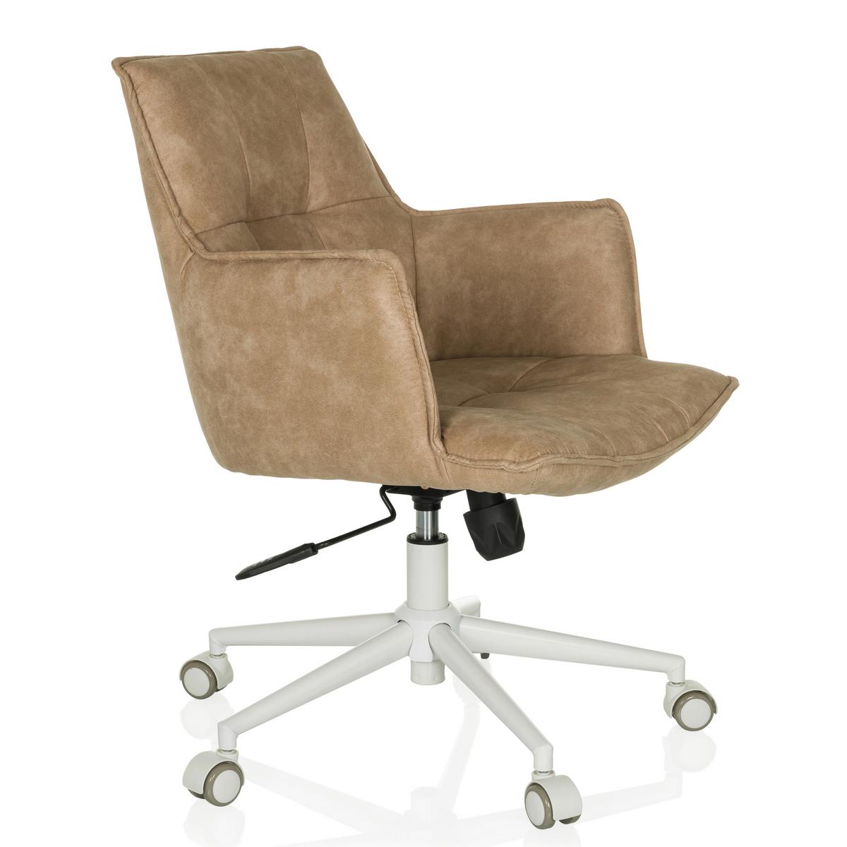 Drehstuhl Beige B: 54 cm - Beige/Weiß, MODERN, Kunststoff/Textil (54/85/70cm) - MID.YOU