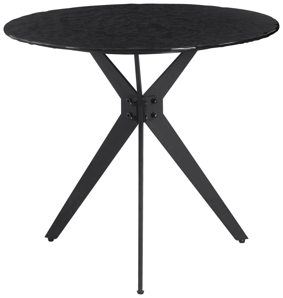 Sada stolíkov CONTI sklo bubble 70x38cm, 55x48cm - čierna, Modern, kov/sklo (70/55/38/48cm) - Mömax