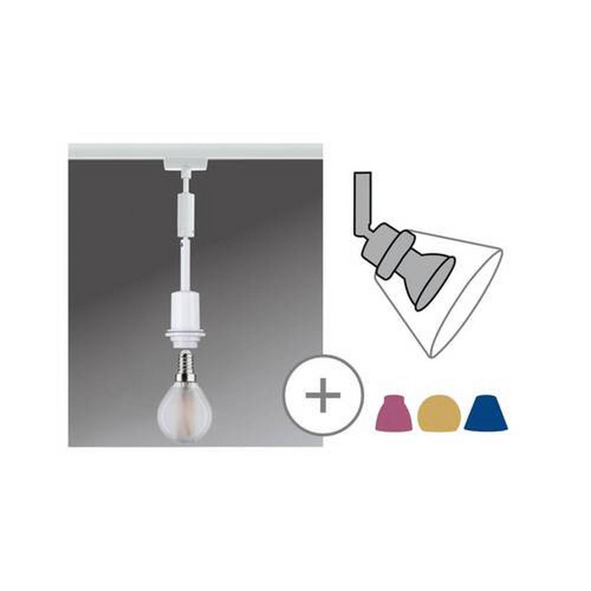Schienensystem Urail Pendel 96971 in Weiß, dimmbar - Weiß, Basics, Kunststoff/Metall (4,4/135cm) - Paulmann