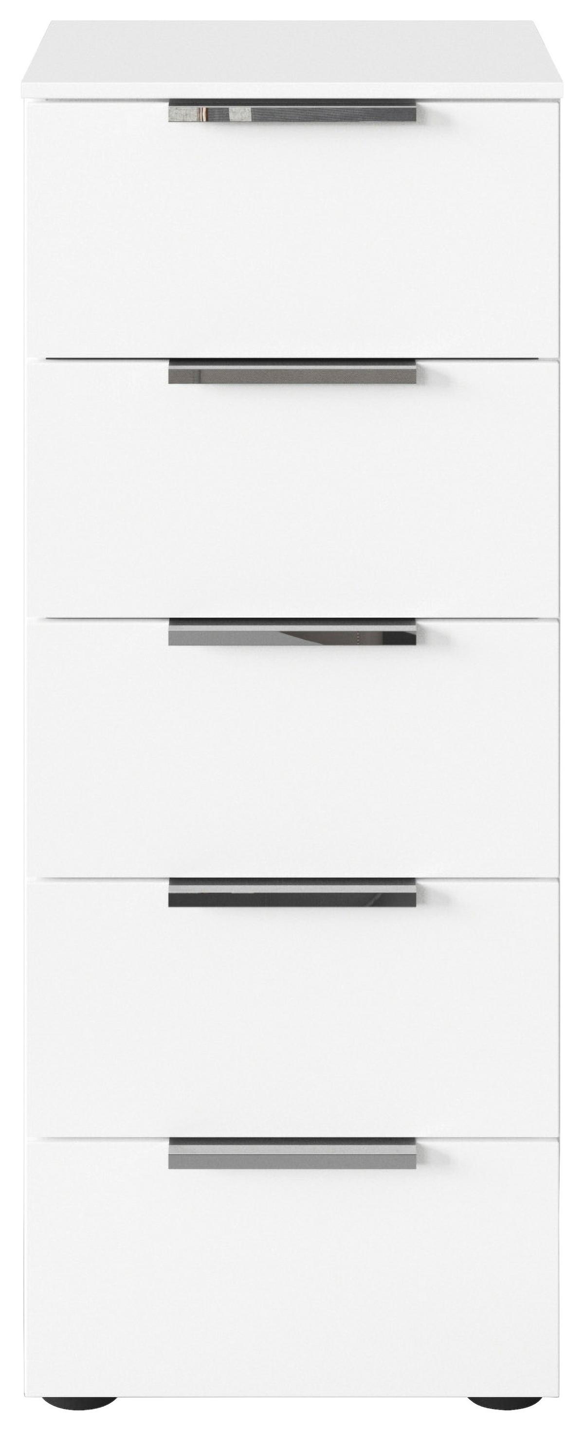 Kommode Flipp Weiß/chromfarben B: 40 Cm - Chromfarben/Schwarz, MODERN, Holzwerkstoff (40/100/42cm) - Rauch Möbel