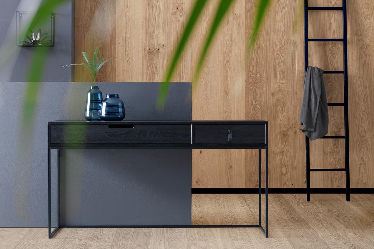 Konsolentisch Silas Schwarz B: 140 Cm - Schwarz, Design, Holz/Metall (140/40/74cm) - Livetastic