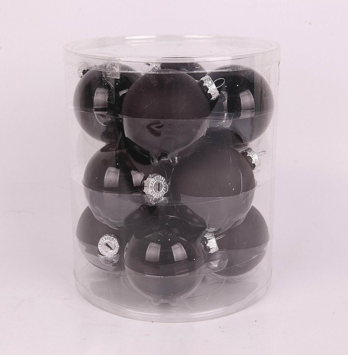 Christbaumkugel-Set Rachel - Schwarz, KONVENTIONELL, Glas (7cm) - Luca Bessoni