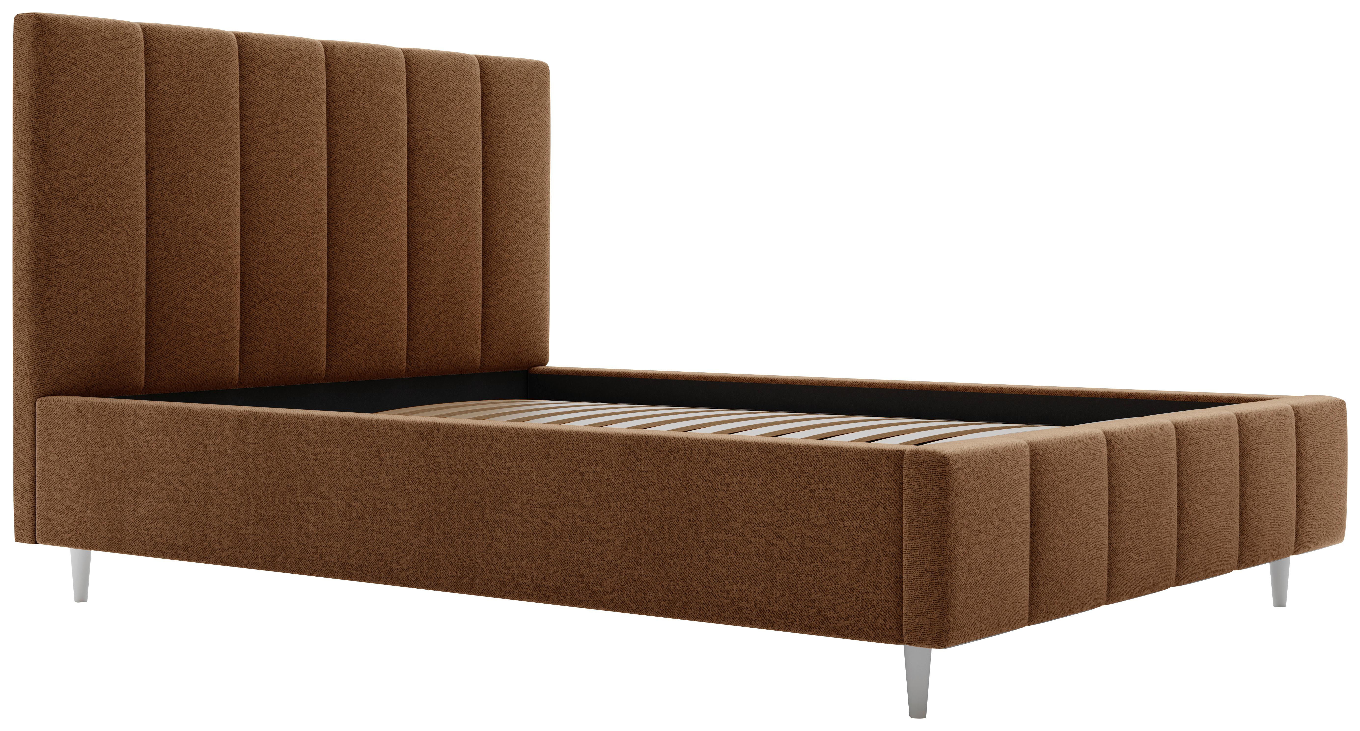 Polsterbett Talera Loft braun 160x200 cm - Schwarz/Braun, KONVENTIONELL, Textil (160/200cm)