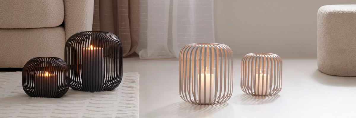 Svietnik JOLA - béžová, Modern, kov/sklo (23,5/26cm) - Mömax