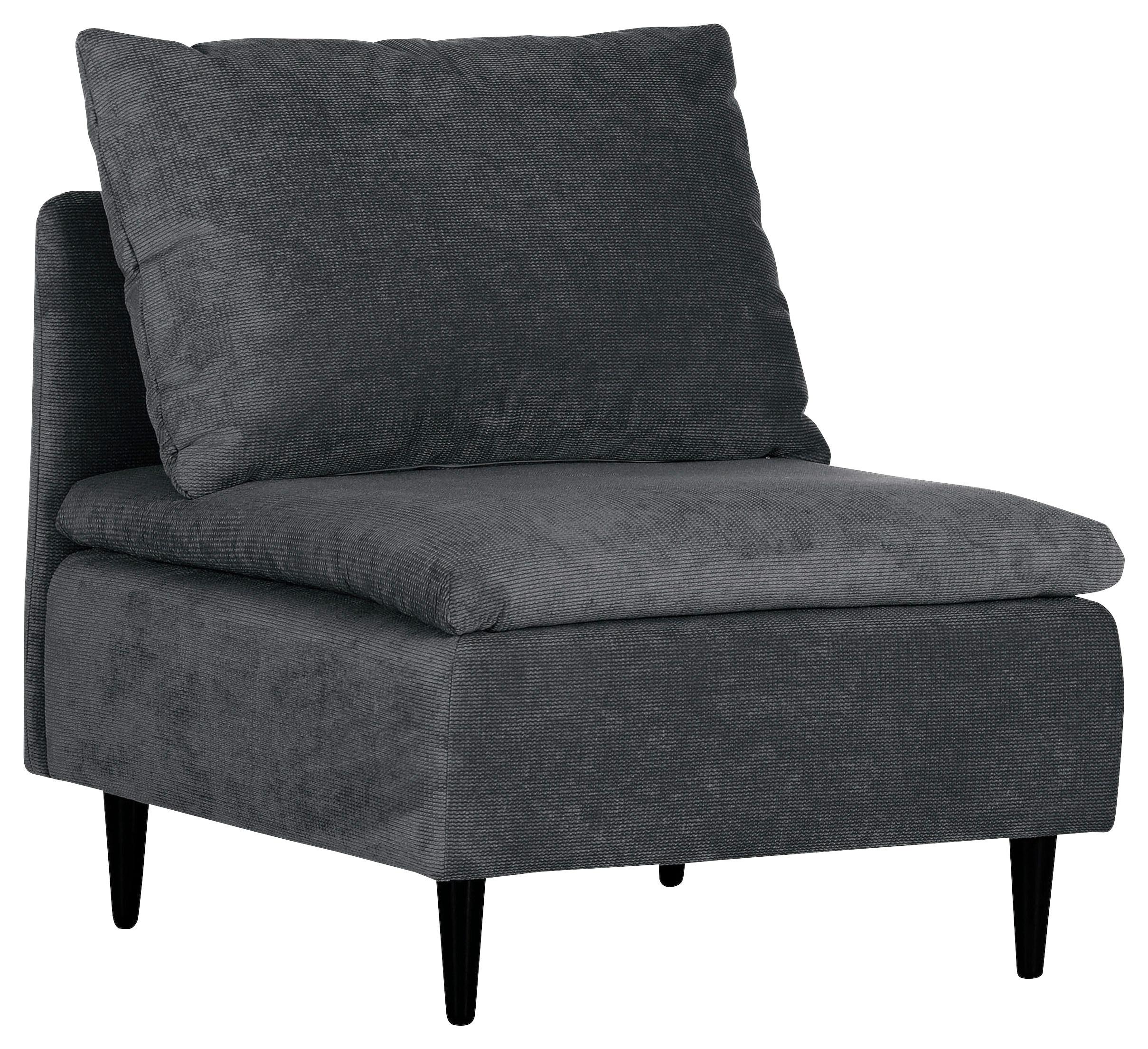 Sofaelement Fynn, Anthrazit B: 77 cm - Anthrazit/Schwarz, KONVENTIONELL, Textil (77/72/83cm) - MID.YOU