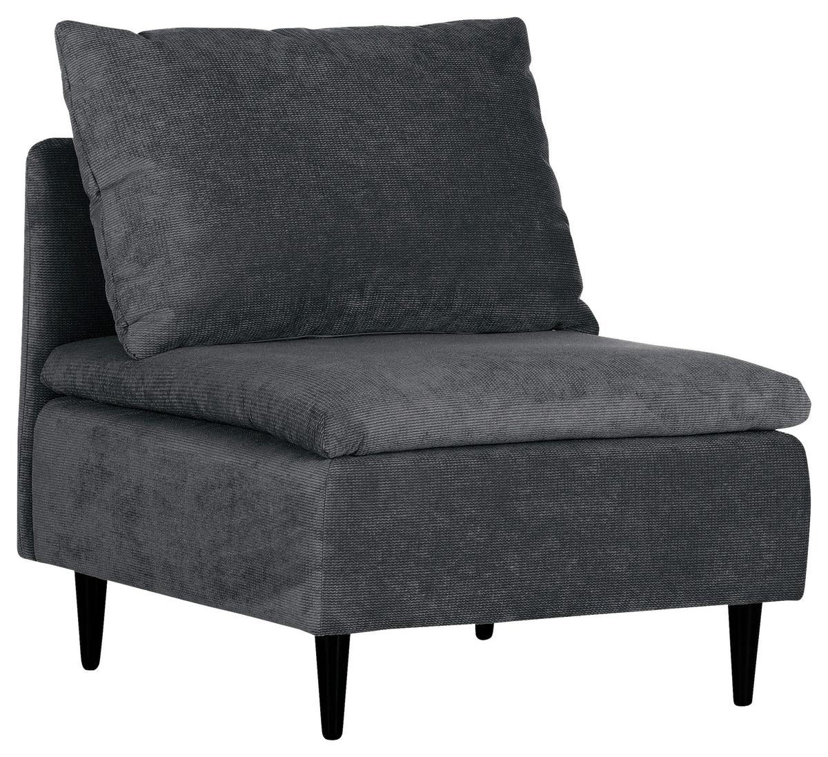 Sofaelement Fynn, Anthrazit B: 77 cm - Anthrazit/Schwarz, KONVENTIONELL, Textil (77/72/83cm) - MID.YOU