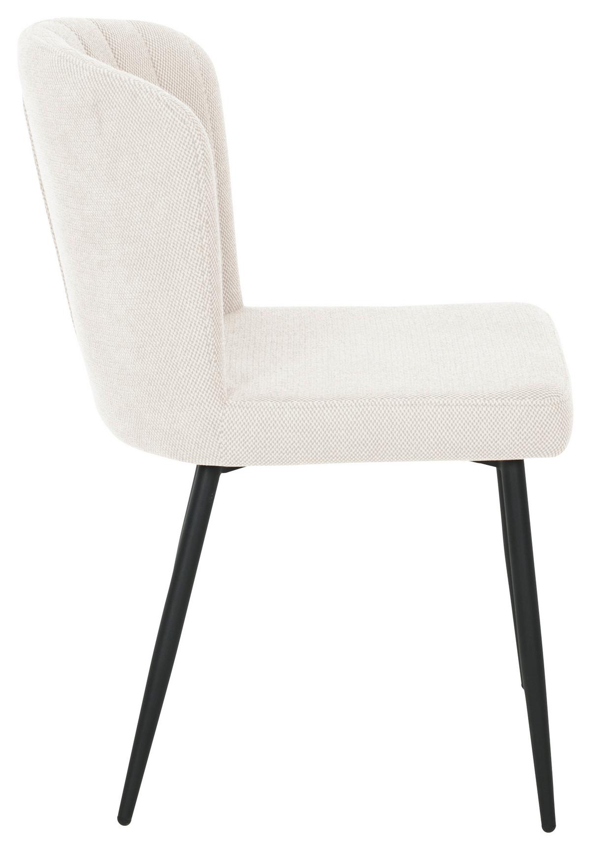 Vierfußstuhl Abbie Leinenoptik Beige, B: 52 Cm - Beige/Schwarz, KONVENTIONELL, Holz/Textil (52/82/60cm) - P & B