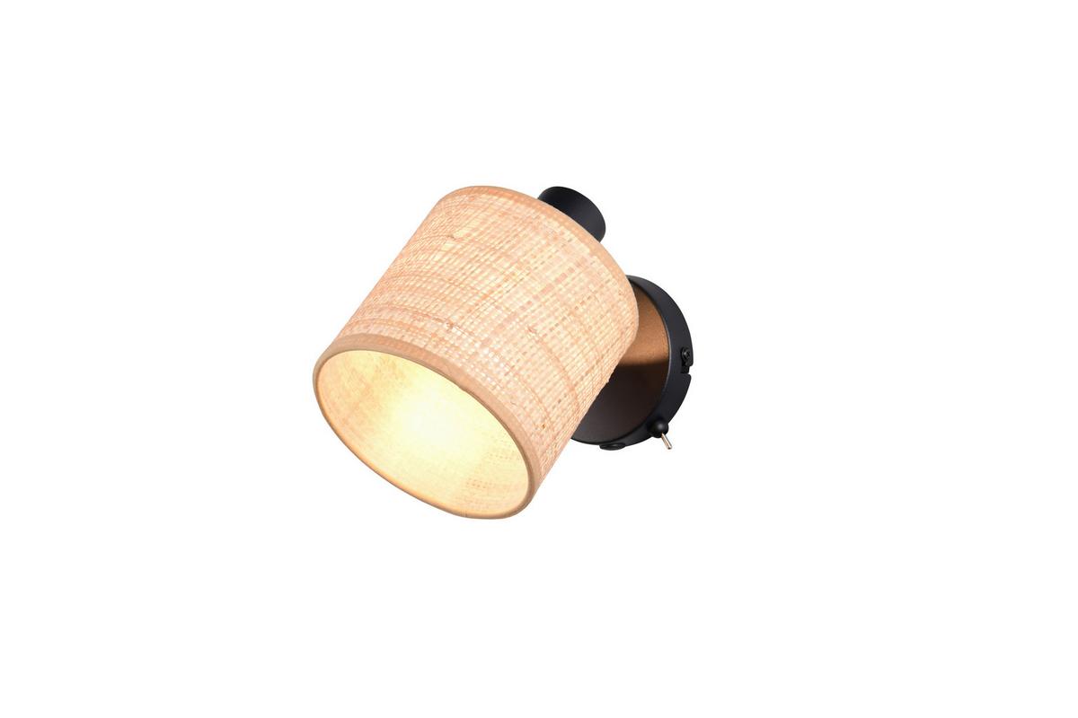 Strahler Naturfarben Schwarz B: 22,5 cm - Schwarz/Naturfarben, Natur, Textil/Metall (10/22,5/17,6cm)