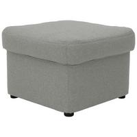 Polsterhocker Papenburg Silberfarben Webstoff H: 40 cm - Silberfarben/Schwarz, KONVENTIONELL, Textil (60/40/60cm) - MID.YOU