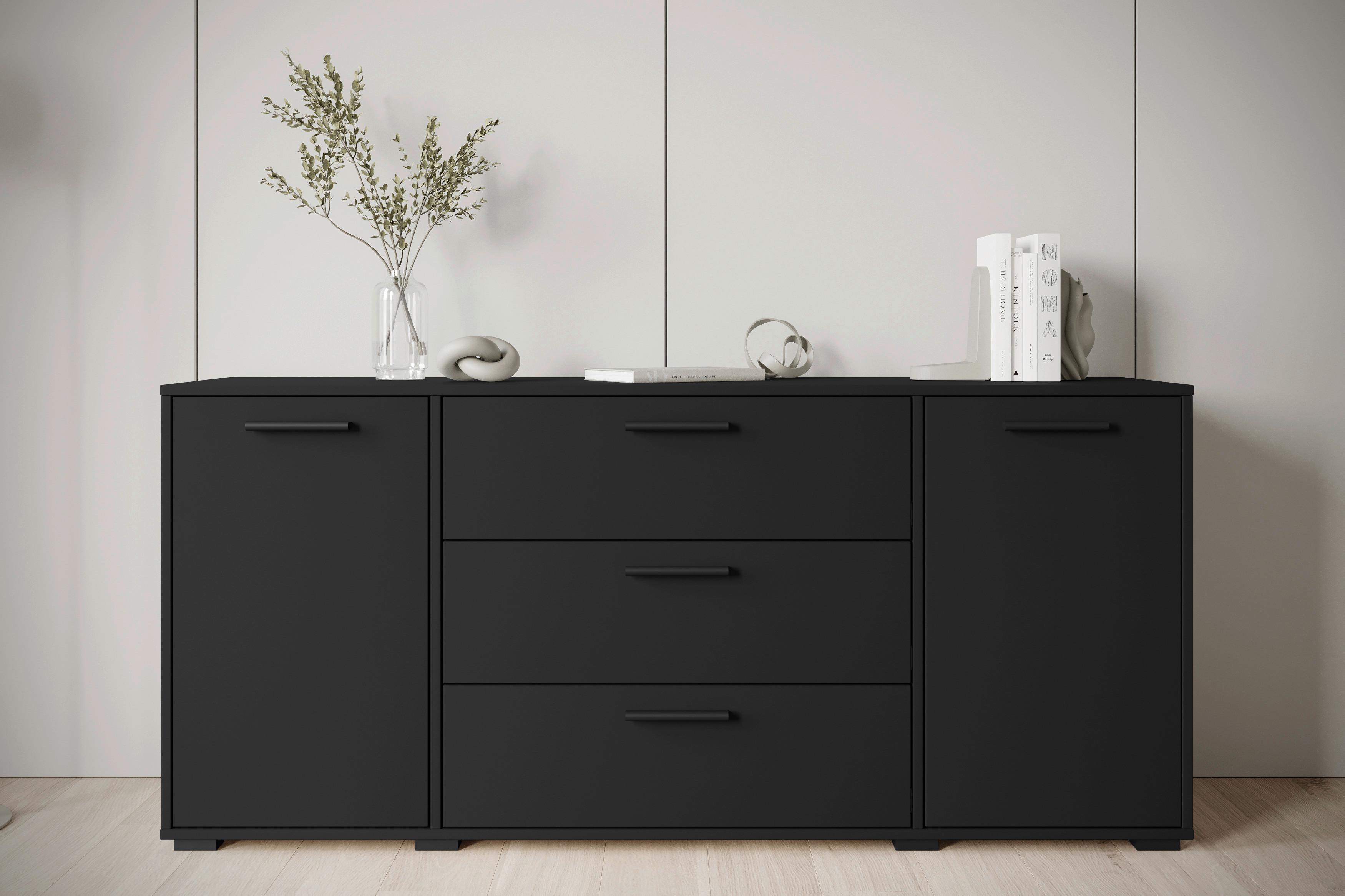Sideboard Bogota Xl Schwarz - Schwarz, Basics, Holzwerkstoff (150/68/40cm) - MID.YOU
