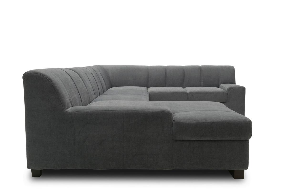 Wohnlandschaft Norma Mit Schlaffunktion Dunkelgrau - Wengefarben/Dunkelgrau, Design, Textil (153/328/212cm) - MID.YOU