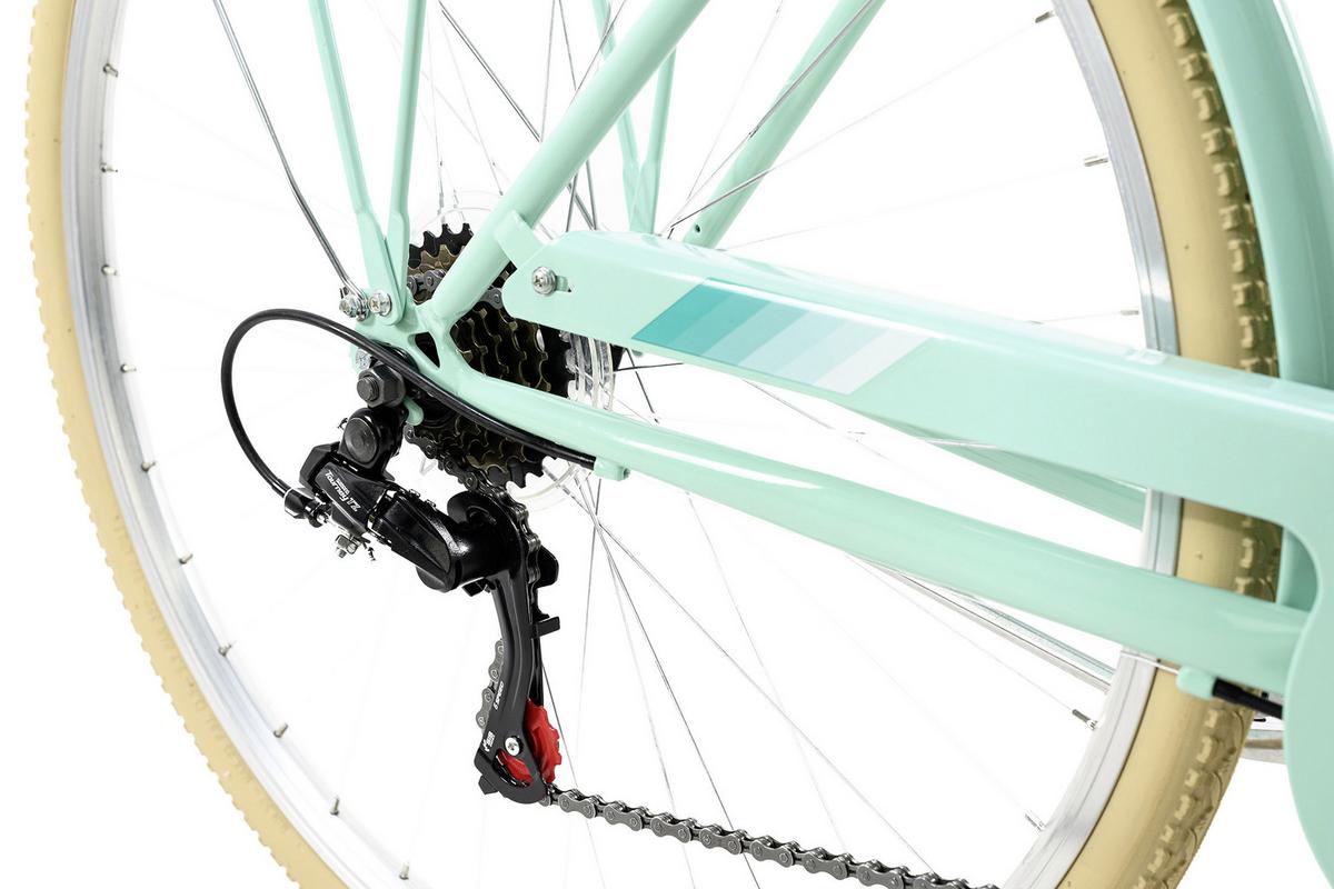 Citybike Damen 26 Zoll Cantaloupe mit Korb 6 Gänge - Gelb/Mintgrün, Basics, Metall (180/70cm) - Da Capo