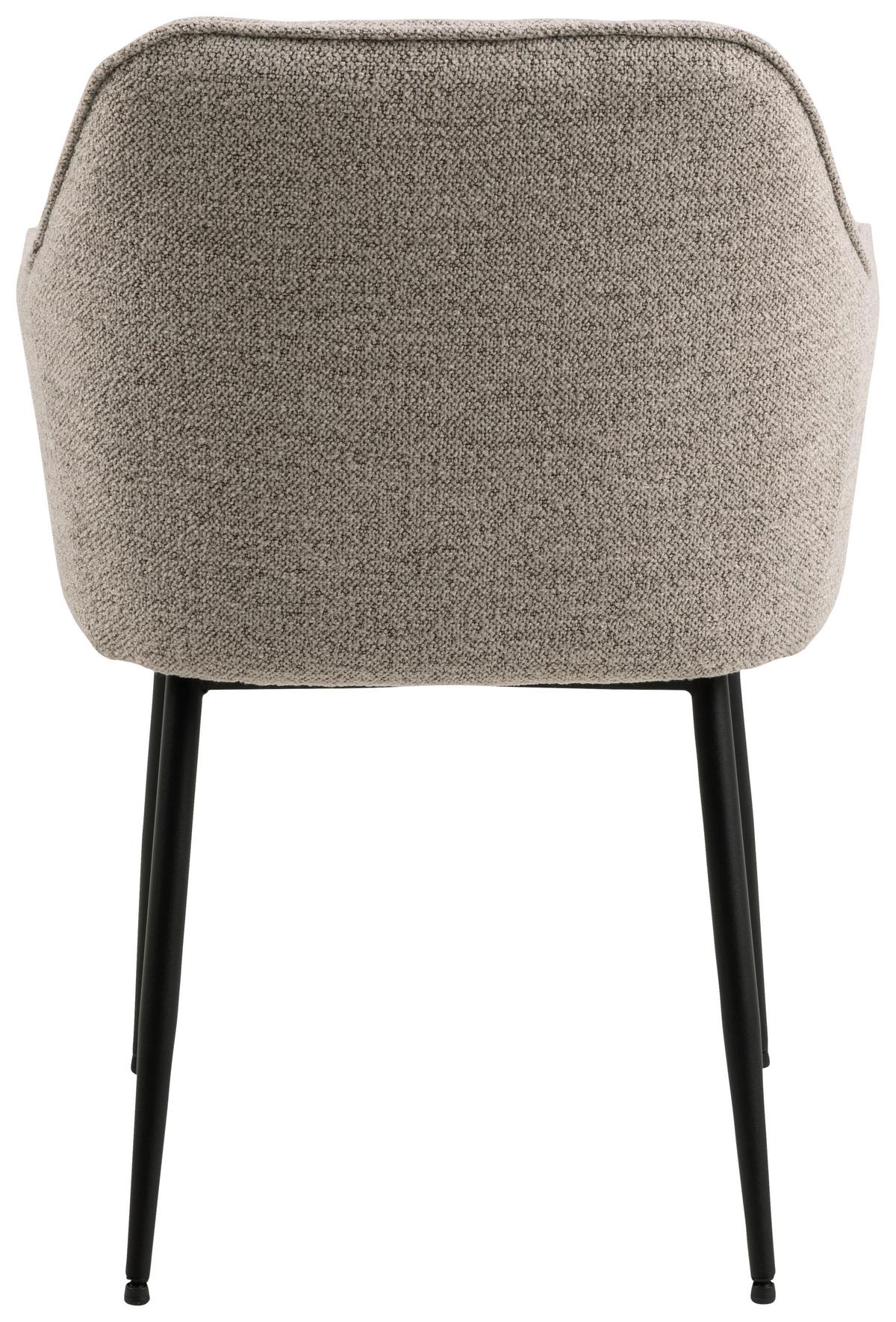Armlehnstuhl Brooke Beige Gepolstert - Beige/Schwarz, MODERN, Textil/Metall (58/83/55cm) - MID.YOU