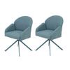 Armlehnstuhl-set Holly S 2er-Set - Petrol, MODERN, Textil/Metall (56,5/84/61cm) - MID.YOU