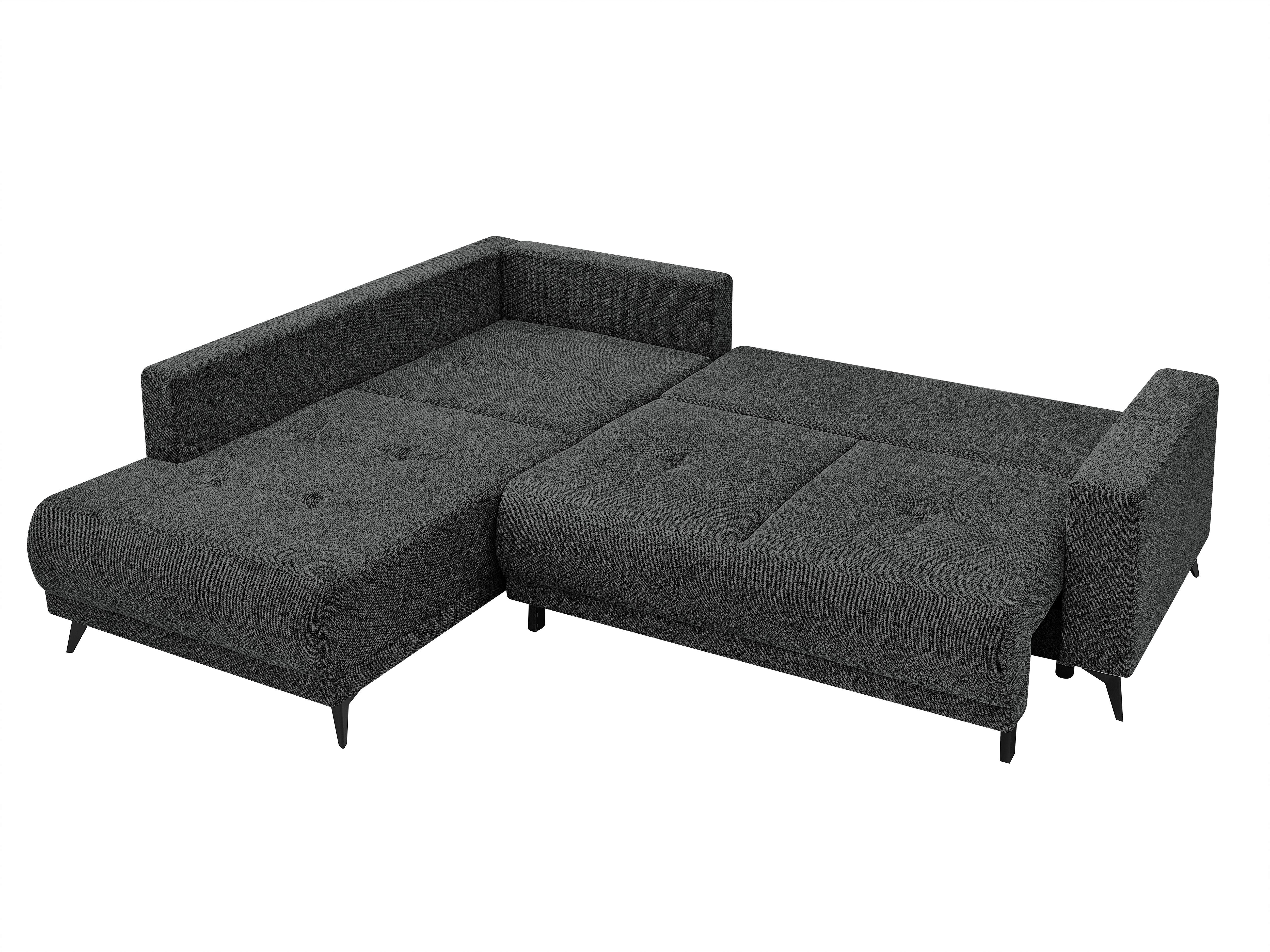 Ecksofa Texas Recr-Links Anthrazit S: 203x259 cm - Anthrazit/Schwarz, KONVENTIONELL, Holz (203/259cm)