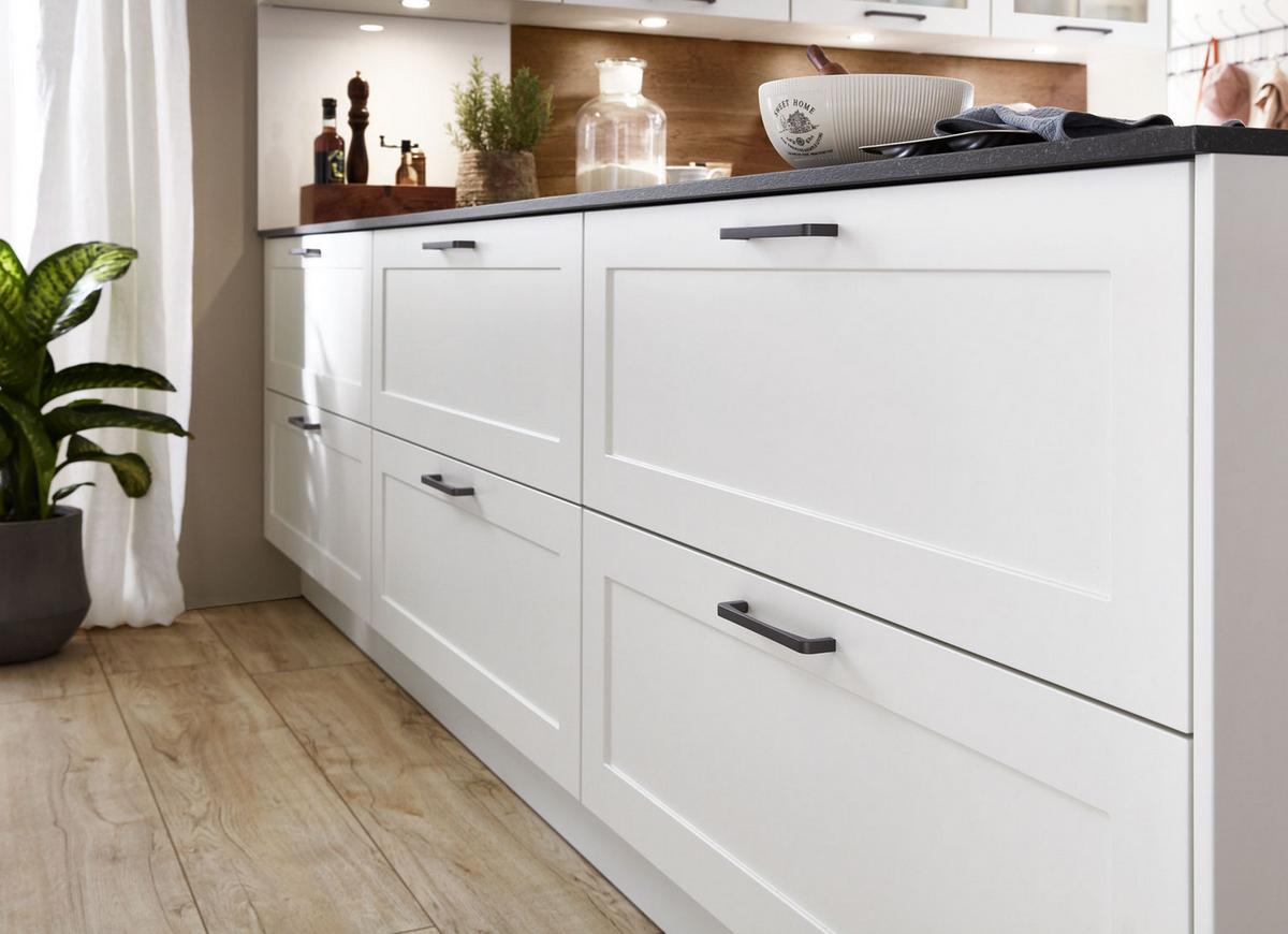 Beépíthető Konyha Neapel - tölgyfa színű/fekete, Modern, faalapú anyag - Vertico