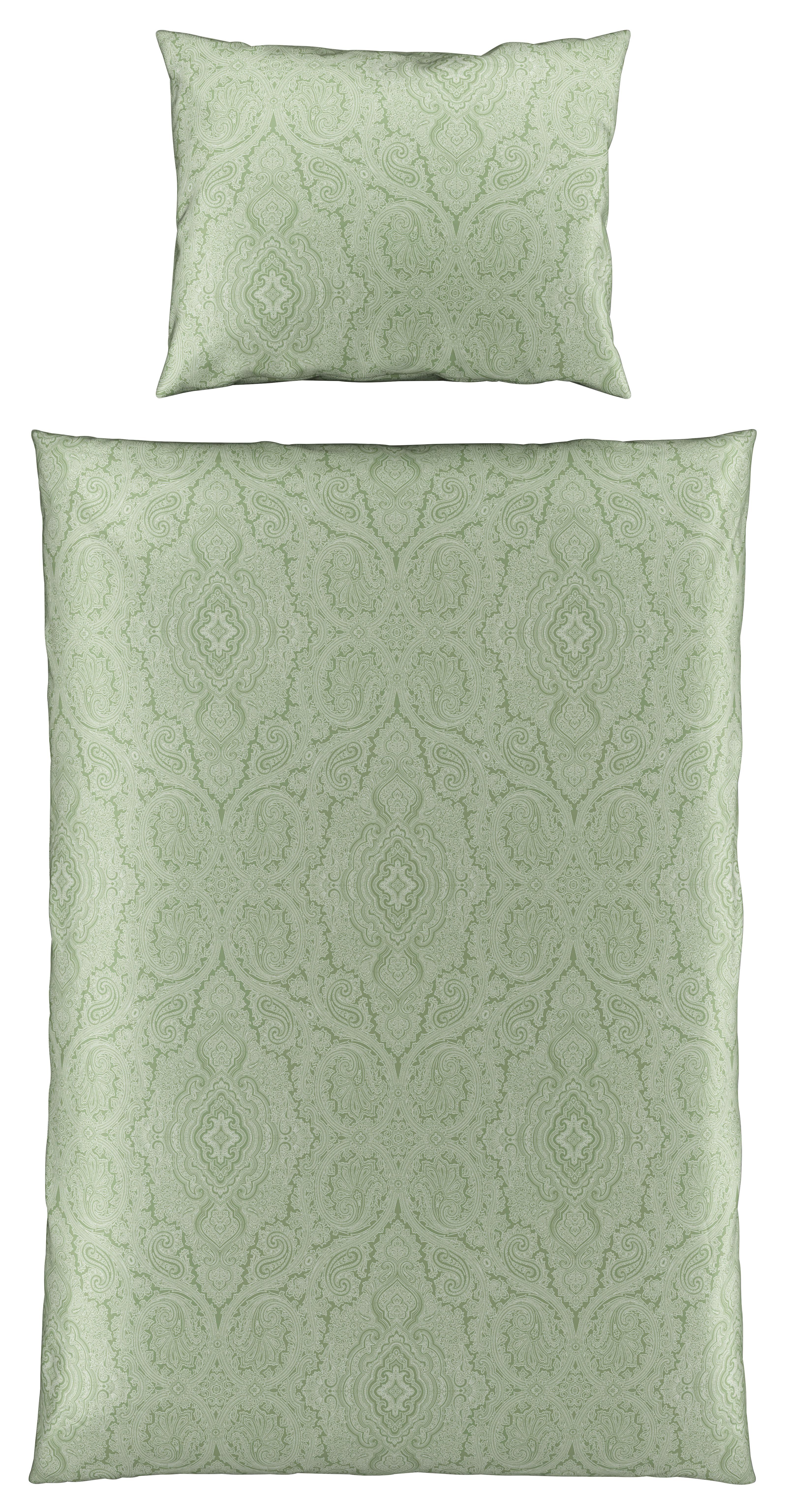 Renforcé-bettwäsche 140x200 Cm Leona Grün Ornamente