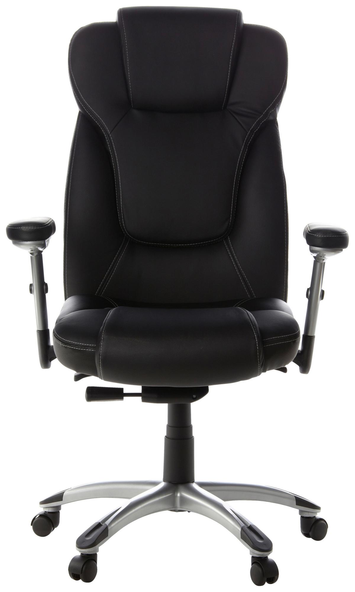 Chefsessel Embassy 200 Schwarz - Silberfarben/Schwarz, MODERN, Kunststoff/Textil (63/131/53cm) - MID.YOU