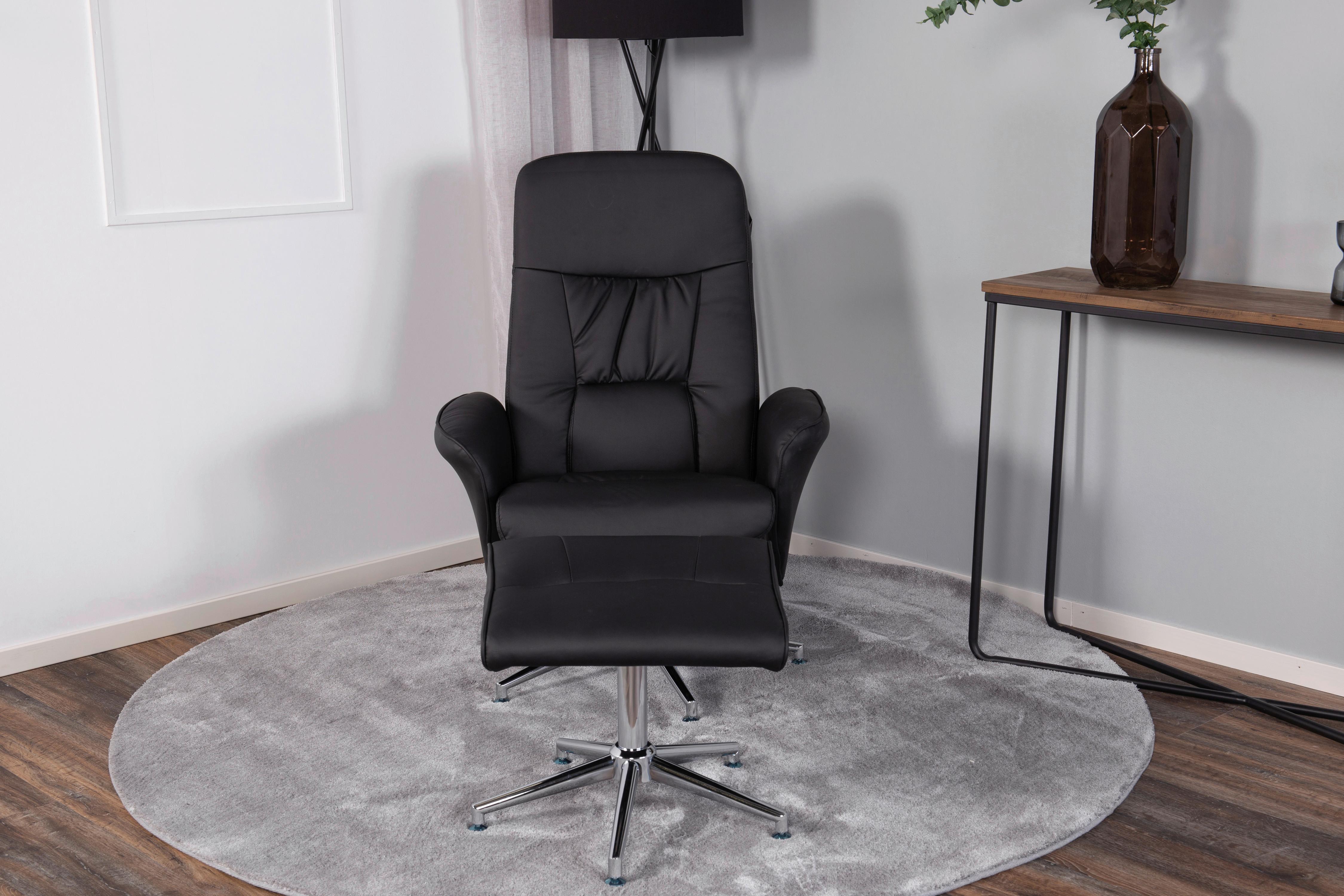 Relaxsesselset Rolf - Schwarz, Design, Textil/Metall (77/104.5/82cm) - Livetastic