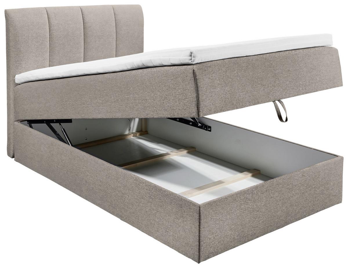 Boxspring postel GRANADA hnědá 120x200 cm - černá/jílová barva, Basics, textil/plast (120/200cm) - MID.YOU