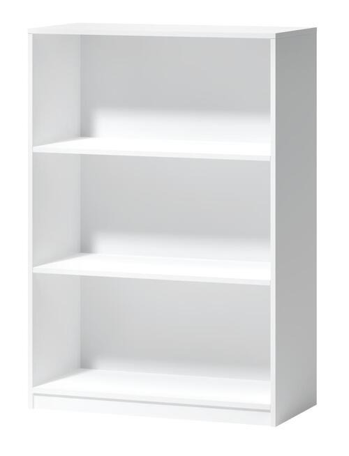 Regál se 3 příhradkami - bílý - bílá/černá, Basics, kompozitní dřevo/plast (80/116/38cm) - P & B