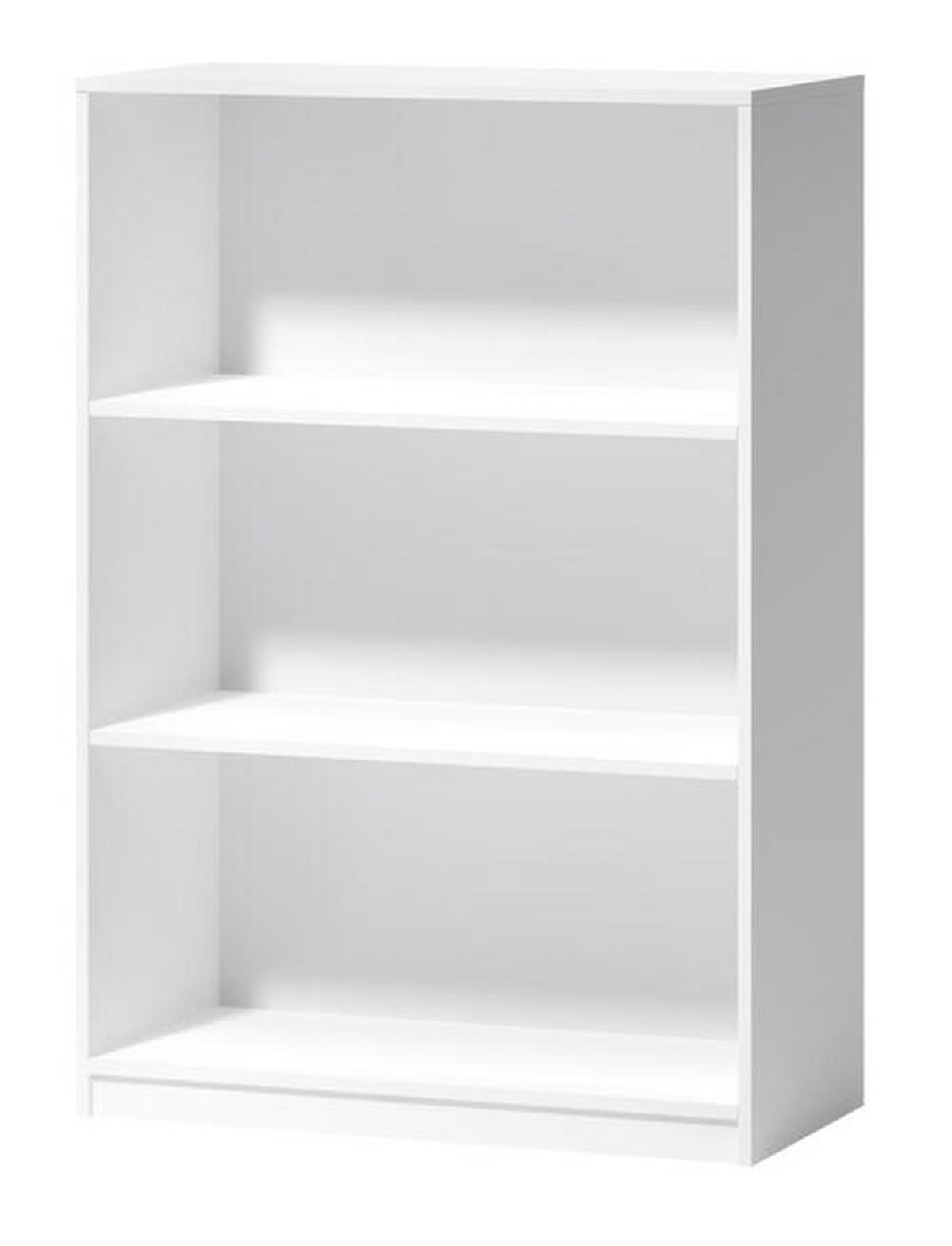 Regál se 3 příhradkami - bílý - bílá/černá, Basics, kompozitní dřevo/plast (80/116/38cm) - P & B
