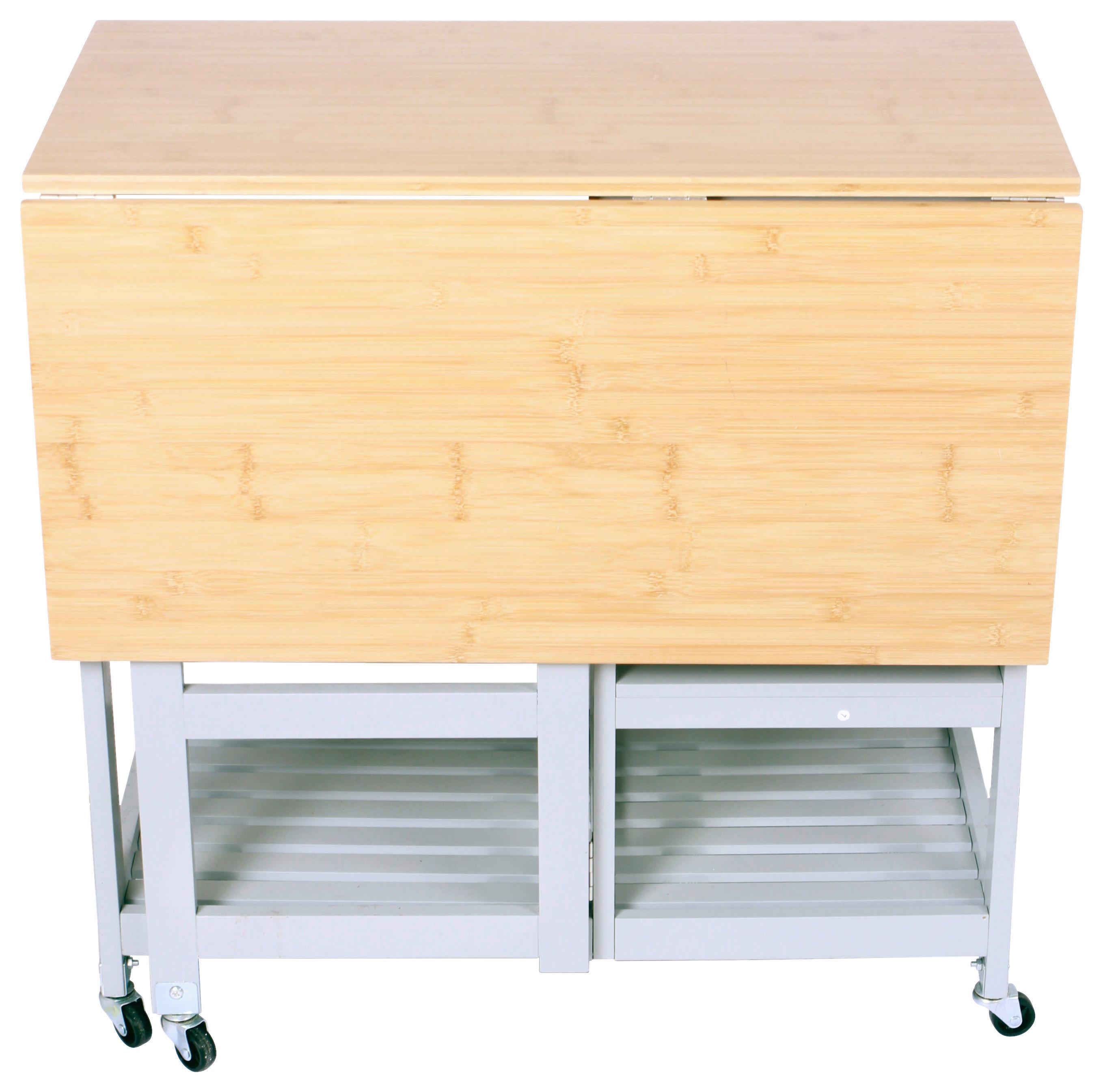 Servierwagen in Grau und Naturfarben